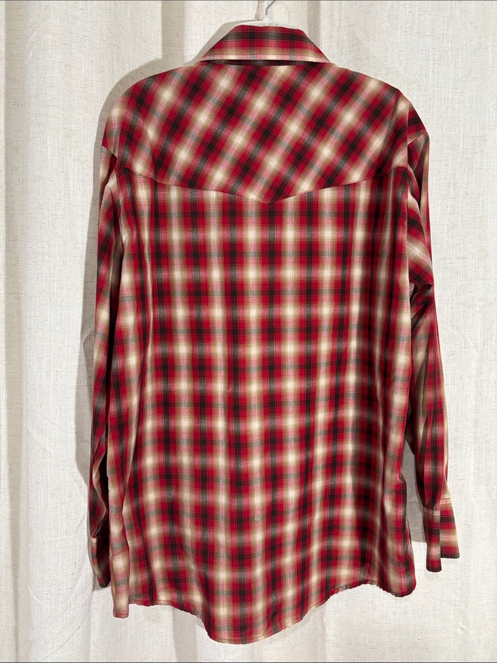 Vintage Plains Western Red Plaid Men's Shirt - Picture 2 of 9